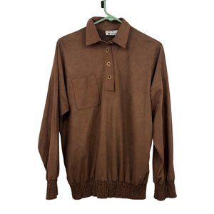 Vintage Eves Leaves Blouse Mens M Used Brown